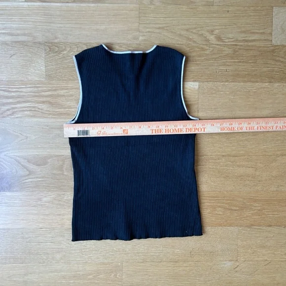 Washable Silk Knit Black Stretchy Tank Top - Picture 3 of 8